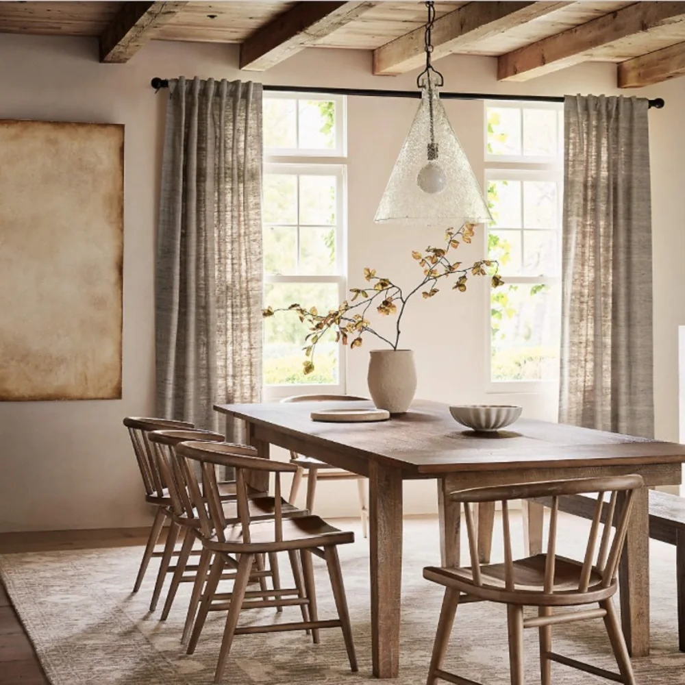 CRATE & BARREL TREVINO COTTON SILK BLEND LINED DRAPERY PANEL SET OF 2 - 52 x 120